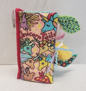 Textured activity book called, "Unicorn Tails" from Jellycat